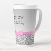 Tasse Latte Ruban Rose Et Parties scintillant Gris Anniversair (Angle droit)