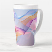 Tasse Latte Rubans colorés abstraits ondoyants (Angle droit)