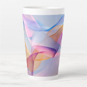 Tasse Latte Rubans colorés abstraits ondoyants (Devant)