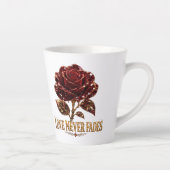 Tasse Latte Ruby Crystal Rose – Love Never Fades (Droite)