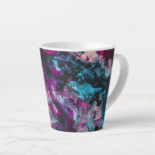 Tasse Latte Ruby et Sapphire Crystal Geode Abstrait (Angle droit)
