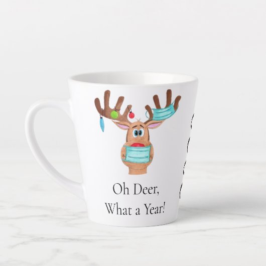 Tasse Latte Rudolph le renne masqué du visage (Gauche)
