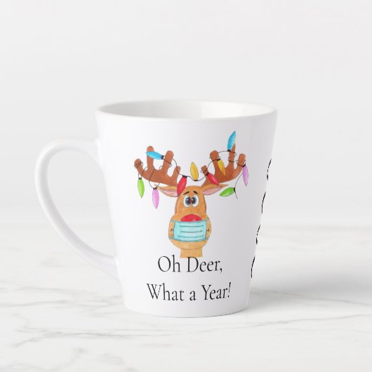 Tasse Latte Rudolph le renne masqué du visage (Gauche)