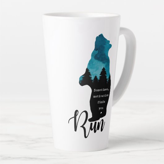 Tasse Latte Run Motivation Trouve Vous Drôle Ours Graphique (Angle droit)