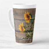Tasse Latte Rustic Barn Wood Sunflower (Angle gauche)