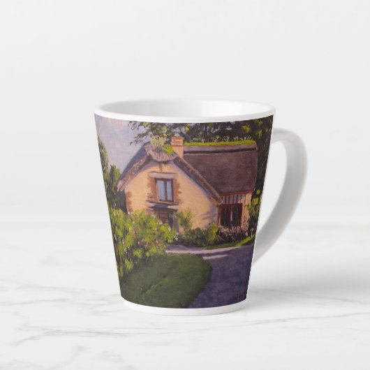 Tasse Latte Rustic Cabin With Purples, Yellows, Greens Latte (Angle droit)