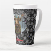 Tasse Latte Rustic Christmas moose winter woodland forest snow (Angle droit)