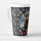 Tasse Latte Rustic Christmas moose winter woodland forest snow (Angle gauche)