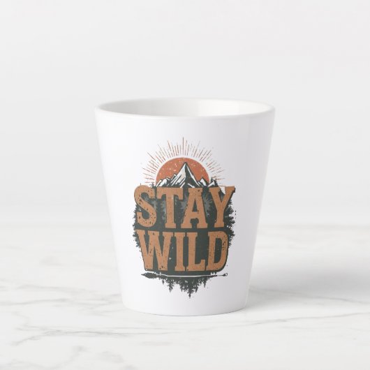 Tasse Latte Rustic Stay Wild Hiking Graphic (Devant)