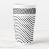 Tasse Latte Rythme diagonal en noir et blanc (Devant)