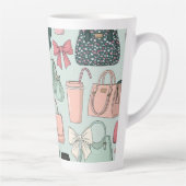 Tasse Latte Sacs à main, rubans et lattés (Droite)