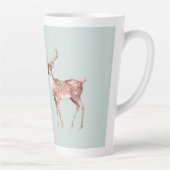 Tasse Latte Sage Green Christmas Deer Personnalisé (Droite)