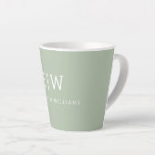 Tasse Latte Sage Green Professionnel Simple Monogramme Minimal (Angle droit)