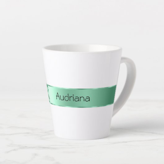 Tasse Latte Sage Green Ribbon Bow Noël (Angle droit)