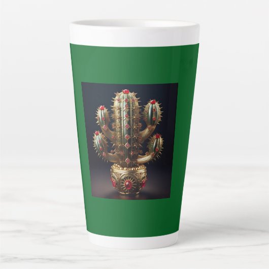 Tasse Latte Saguaro incrusté de rubis (Devant)