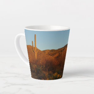 Tasse Latte Saguaro Sunset I Arizona Désert Paysage