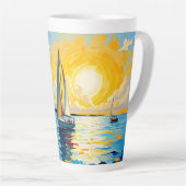 Tasse Latte Sailboat at Sunset (Angle droit)