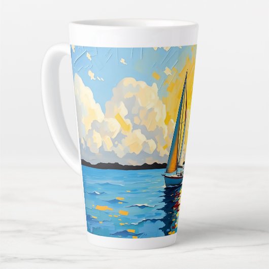 Tasse Latte Sailboat at Sunset (Angle gauche)