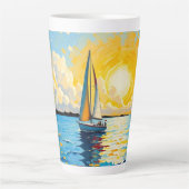 Tasse Latte Sailboat at Sunset (Devant)