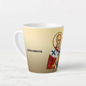 Tasse Latte Saint Nicolas icône orthodoxe serbe des saints (Angle gauche)