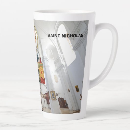 Tasse Latte Saint Nicolas saints orthodoxe serbe icône (Droite)