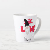 Tasse Latte Saint Valentin Black Red Love Gnome (Angle droit)