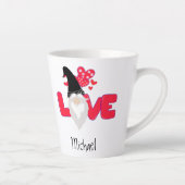 Tasse Latte Saint Valentin Black Red Love Gnome (Droite)