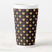 Tasse Latte Saint Valentin Coeurs d'or Motif-23655 (Devant)