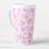 Tasse Latte Saint Valentin Coeurs roses Arrière - plan (Angle gauche)