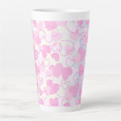 Tasse Latte Saint Valentin Coeurs roses Arrière - plan (Devant)