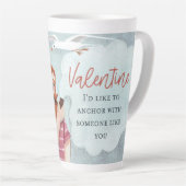 Tasse Latte Saint-Valentin de marée rose sévère (Angle droit)