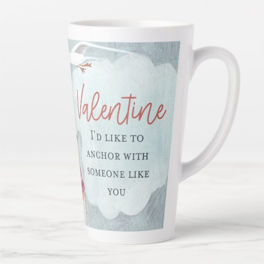 Tasse Latte Saint-Valentin de marée rose sévère (Droite)