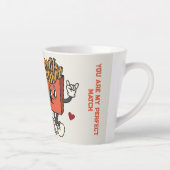 Tasse Latte Saint-Valentin "Match de pizza et de pommes de ter (Droite)