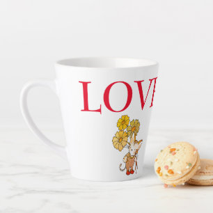 Tasse Latte Saint Valentin mignonne Customisée