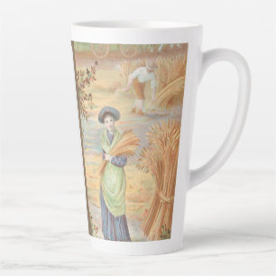 Tasse Latte Saint-Valentin Rétro Vintage, Paysage de Campagne