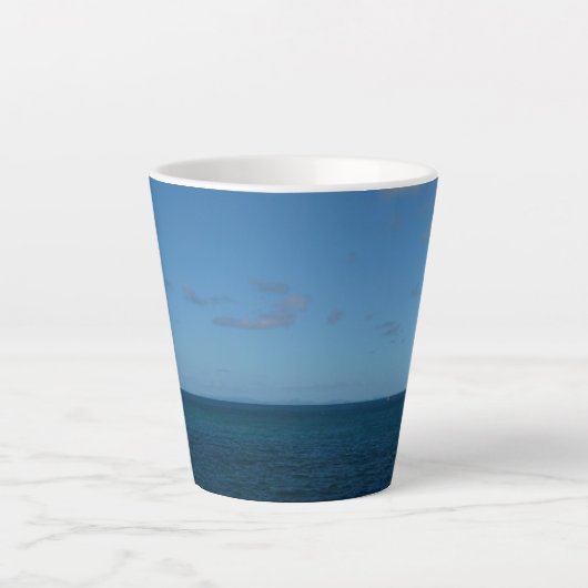 Tasse Latte Sainte-Lucie Horizon Océan Bleu (Devant)