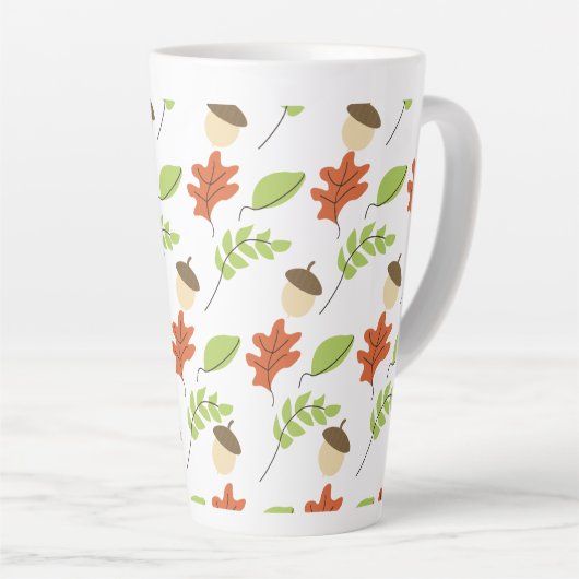 Tasse Latte Saison Automne Feuilles Acorn (Angle droit)