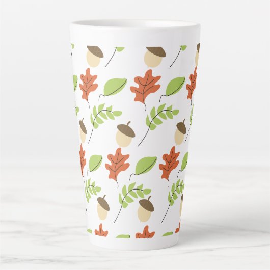 Tasse Latte Saison Automne Feuilles Acorn (Devant)