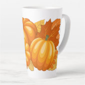 Tasse Latte Saison d'automne Halloween Citrouille Motif (Angle droit)