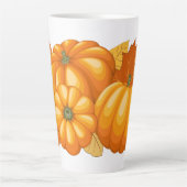 Tasse Latte Saison d'automne Halloween Citrouille Motif (Devant)