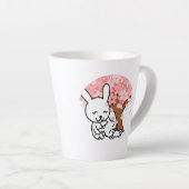 Tasse Latte Sakura Tree Cute Kawaii bunny Couple (Angle droit)
