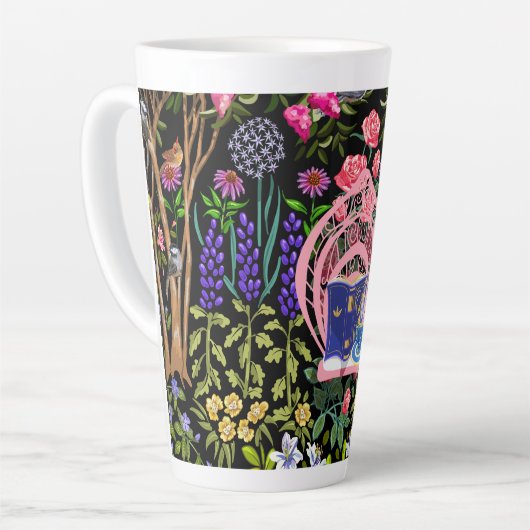 Tasse Latte Salle de lecture Jardin | Blanc (Angle gauche)