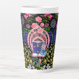 Tasse Latte Salle de lecture Jardin | Blanc