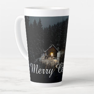 Tasse Latte Salutations de Noël avec Witch House