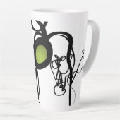 Tasse Latte Salutations de Philydion : Abstrait noir & blanc (Angle droit)