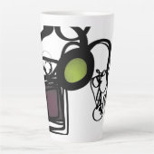 Tasse Latte Salutations de Philydion : Abstrait noir & blanc (Devant)