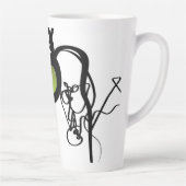 Tasse Latte Salutations de Philydion : Abstrait noir & blanc (Droite)