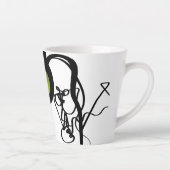 Tasse Latte Salutations de Philydion : Abstrait noir & blanc (Droite)