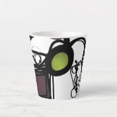 Tasse Latte Salutations de Philydion : Abstrait noir & blanc (Devant)