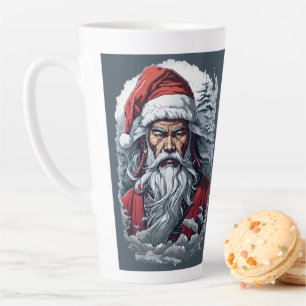 Tasse Latte Samurai Père Noël Warrior Christmas Art Cadeau